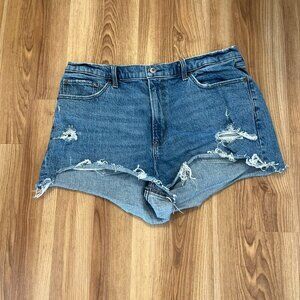 Ambercrombie & Fitch High Rise The Mom Short Denim Shorts Sz 33